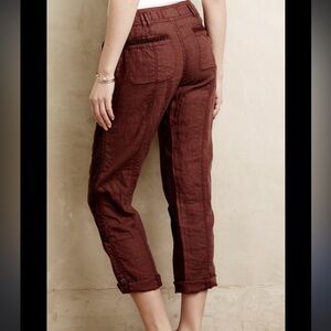 Hei Hei by Anthropologie Rust Capris with Lace Detail